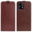 For Motorola Moto G53 R64 Texture Single Vertical Flip Leather Phone Case(Brown) - 1