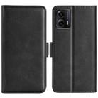 For Motorola Moto G53 Dual-side Magnetic Buckle Horizontal Flip Leather Phone Case(Black) - 1