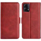 For Motorola Moto G53 Dual-side Magnetic Buckle Horizontal Flip Leather Phone Case(Red) - 1