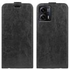 For Motorola Moto G73 R64 Texture Single Vertical Flip Leather Phone Case(Black) - 1