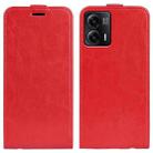 For Motorola Moto G73 R64 Texture Single Vertical Flip Leather Phone Case(Red) - 1