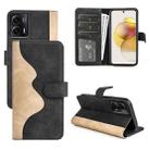 For Motorola Moto G73 Stitching Horizontal Flip Leather Phone Case(Black) - 1