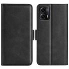 For Motorola Moto G73 Dual-side Magnetic Buckle Horizontal Flip Leather Phone Case(Black) - 1