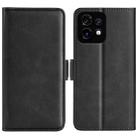 For Motorola Moto X40 Dual-side Magnetic Buckle Horizontal Flip Leather Phone Case(Black) - 1