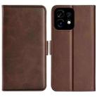 For Motorola Moto X40 Dual-side Magnetic Buckle Horizontal Flip Leather Phone Case(Brown) - 1