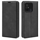 For Xiaomi Redmi 12C Retro-skin Magnetic Suction Leather Phone Case(Black) - 1