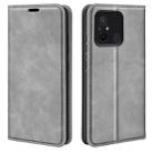 For Xiaomi Redmi 12C Retro-skin Magnetic Suction Leather Phone Case(Grey) - 1