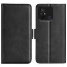 For Xiaomi Redmi 12C Dual-side Magnetic Buckle Horizontal Flip Leather Phone Case(Black) - 1