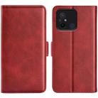 For Xiaomi Redmi 12C Dual-side Magnetic Buckle Horizontal Flip Leather Phone Case(Red) - 1