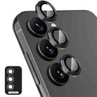 For Samsung Galaxy A14 / A34 ENKAY Hat-Prince 9H Rear Camera Lens Aluminium Alloy Ring Tempered Glass Film(Black) - 1