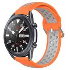 For Samsung Galaxy Watch3 45mm 22mm Perforated Breathable Sports Silicone Watch Band(Orange+Grey) - 1
