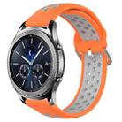 For Samsung Gear S3 Classic 22mm Perforated Breathable Sports Silicone Watch Band(Orange+Grey) - 1