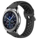 For Samsung Gear S3 Classic 22mm Perforated Breathable Sports Silicone Watch Band(Black) - 1