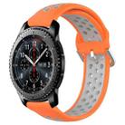 For Samsung Gear S3 Frontier 22mm Perforated Breathable Sports Silicone Watch Band(Orange+Grey) - 1