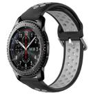 For Samsung Gear S3 Frontier 22mm Perforated Breathable Sports Silicone Watch Band(Black+ Grey) - 1