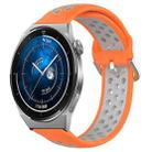 For Huawei Watch GT3 Pro 43mm 20mm Perforated Breathable Sports Silicone Watch Band(Orange+Grey) - 1