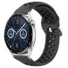 For Huawei Watch GT3 42mm 20mm Perforated Breathable Sports Silicone Watch Band(Black) - 1