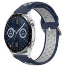 For Huawei Watch GT3 42mm 20mm Perforated Breathable Sports Silicone Watch Band(Midnight Blue + Gray) - 1