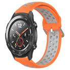 For Huawei Watch 2 20mm Perforated Breathable Sports Silicone Watch Band(Orange+Grey) - 1