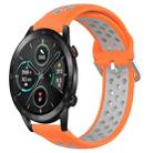 For Honor Magic Watch2 42mm 20mm Perforated Breathable Sports Silicone Watch Band(Orange+Grey) - 1