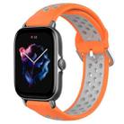 For Amazfit GTS 3 20mm Perforated Breathable Sports Silicone Watch Band(Orange+Grey) - 1