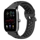 For Amazfit GTS 2 Mini 20mm Perforated Breathable Sports Silicone Watch Band(Black) - 1