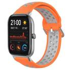 For Amazfit GTS 20mm Perforated Breathable Sports Silicone Watch Band(Orange+Grey) - 1