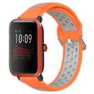 For Amazfit Bip 1S 20mm Perforated Breathable Sports Silicone Watch Band(Orange+Grey) - 1