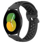 For Samsung Galaxy Watch 5 40mm 20mm Perforated Breathable Sports Silicone Watch Band(Black) - 1