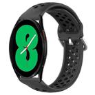 For Samsung Galaxy Watch 4 44mm 20mm Perforated Breathable Sports Silicone Watch Band(Black) - 1