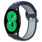 For Samsung Galaxy Watch 4 44mm 20mm Perforated Breathable Sports Silicone Watch Band(Midnight Blue + Gray) - 1