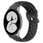 For Samsung Galaxy Watch 4 40mm 20mm Perforated Breathable Sports Silicone Watch Band(Black) - 1