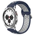 For Samsung  Galaxy Watch 4 Classic 42mm 20mm Perforated Breathable Sports Silicone Watch Band(Midnight Blue + Gray) - 1