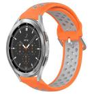 For Samsung  Galaxy Watch 4 Classic 46mm 20mm Perforated Breathable Sports Silicone Watch Band(Orange+Grey) - 1