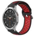 For Samsung  Galaxy Watch 4 Classic 46mm 20mm Perforated Breathable Sports Silicone Watch Band(Black+ Red) - 1