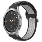 For Samsung  Galaxy Watch 4 Classic 46mm 20mm Perforated Breathable Sports Silicone Watch Band(Black+ Grey) - 1