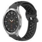 For Samsung  Galaxy Watch 4 Classic 46mm 20mm Perforated Breathable Sports Silicone Watch Band(Black) - 1