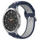 For Samsung  Galaxy Watch 4 Classic 46mm 20mm Perforated Breathable Sports Silicone Watch Band(Midnight Blue + Gray) - 1