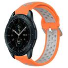 For Samsung Galaxy Watch 42mm 20mm Perforated Breathable Sports Silicone Watch Band(Orange+Grey) - 1