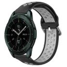 For Samsung Galaxy Watch 42mm 20mm Perforated Breathable Sports Silicone Watch Band(Black+ Grey) - 1