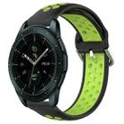 For Samsung Galaxy Watch 42mm 20mm Perforated Breathable Sports Silicone Watch Band(Black+ Lime) - 1