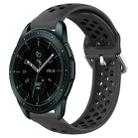 For Samsung Galaxy Watch 42mm 20mm Perforated Breathable Sports Silicone Watch Band(Black) - 1