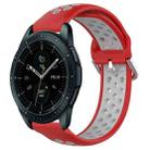 For Samsung Galaxy Watch 42mm 20mm Perforated Breathable Sports Silicone Watch Band(Red+Grey) - 1