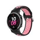 For Samsung Galaxy Watch Active 2 44mm 20mm Perforated Breathable Sports Silicone Watch Band(Black+Pink) - 1