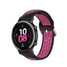 For Samsung Galaxy Watch Active 2 44mm 20mm Perforated Breathable Sports Silicone Watch Band(Black+Rose Red) - 1