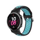 For Samsung Galaxy Watch Active 2 44mm 20mm Perforated Breathable Sports Silicone Watch Band(Black+Blue) - 1