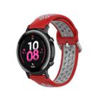 For Samsung Galaxy Watch Active 2 44mm 20mm Perforated Breathable Sports Silicone Watch Band(Red+Grey) - 1