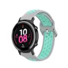 For Samsung Galaxy Watch 42mm 20mm Perforated Breathable Sports Silicone Watch Band(Grey+Water Duck) - 1