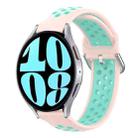 For Samsung Galaxy Watch 6 44mm 20mm Perforated Breathable Sports Silicone Watch Band(Pink+ Water Duck) - 1