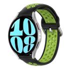 For Samsung Galaxy Watch 6 40mm 20mm Perforated Breathable Sports Silicone Watch Band(Black+ Lime) - 1